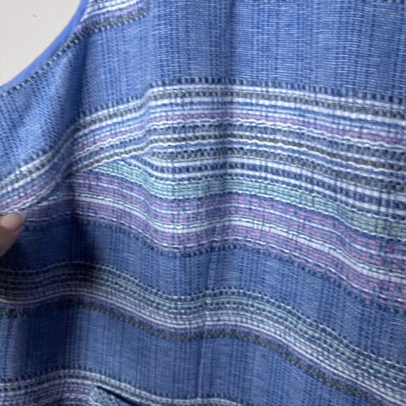 Talbots Plus Women's Stripe Tweed Shift Dress Size 16W Sleeveless Pastels - Picture 4 of 9